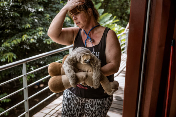 Pool isn’t a trained veterinarian or wildlife specialist so she relies on people like volunteer veterinarian Eva Scheltens to help when the sloths show signs of illness.